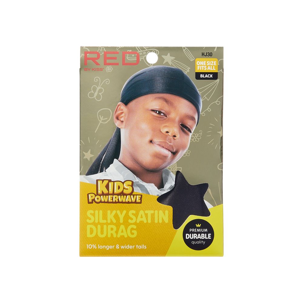 RED KIDS POWERWAVE DURAG BLACK