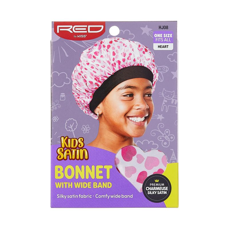RED KIDS SATIN BONNET