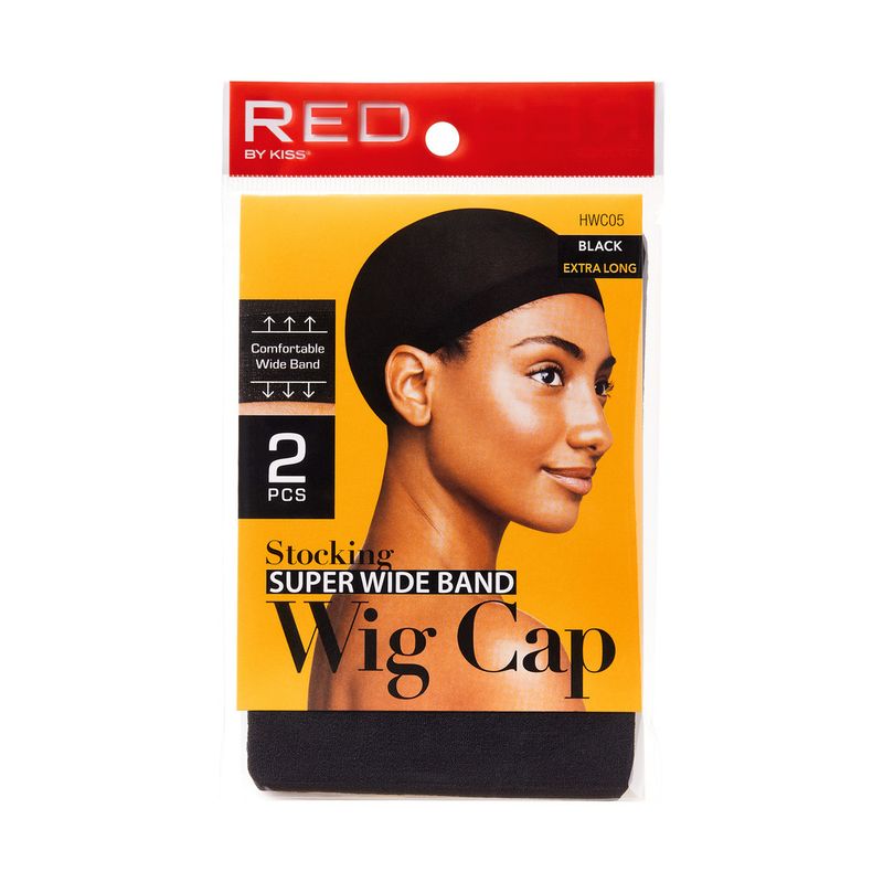 RED SUPER WIDE BAND WIG CAP
