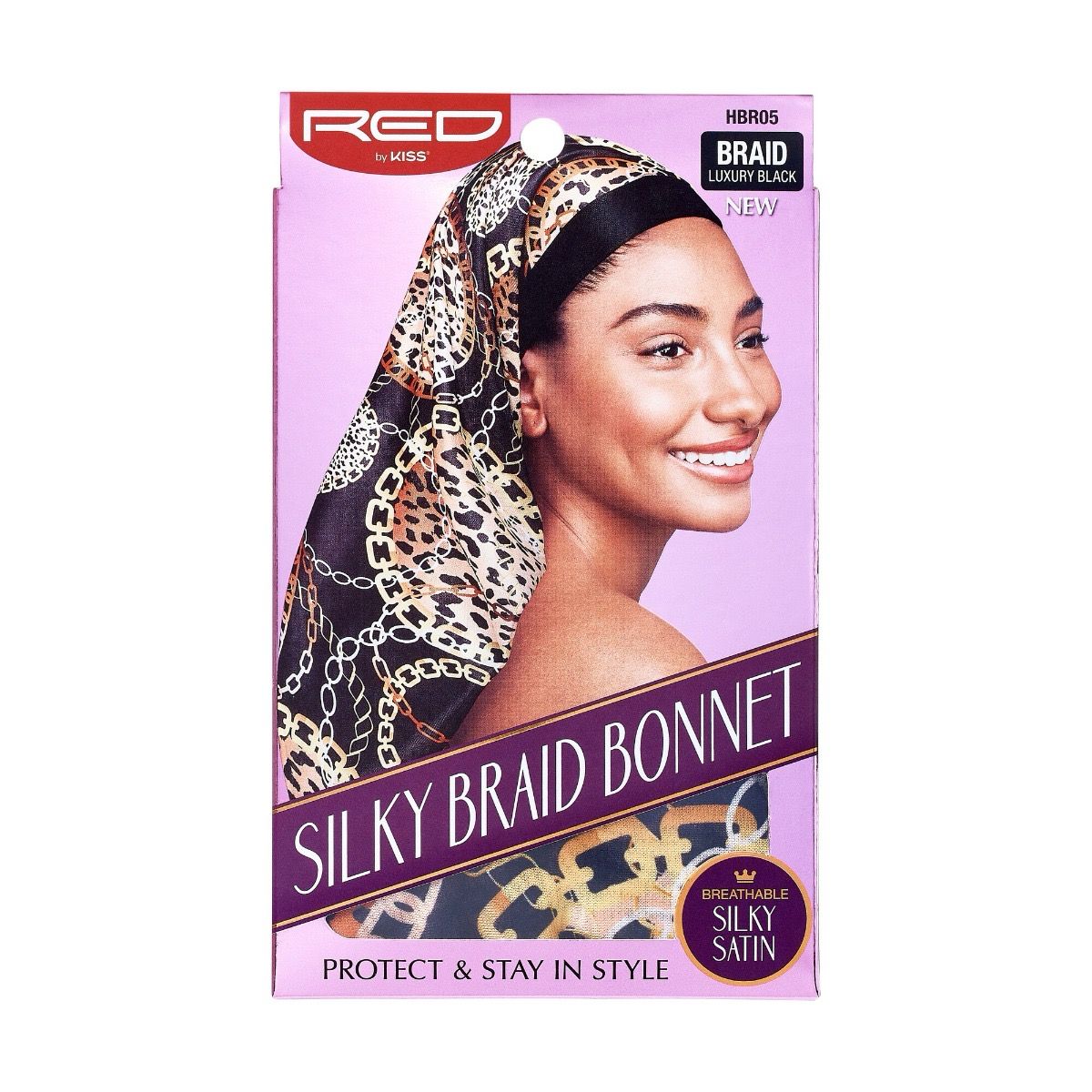 RED Silky Braid Bonnet Leo/Lux Black