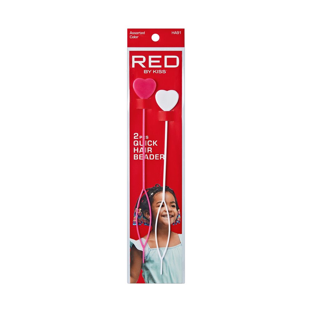 RED HAIR BEADS BEADER ASSORTED 2pcs