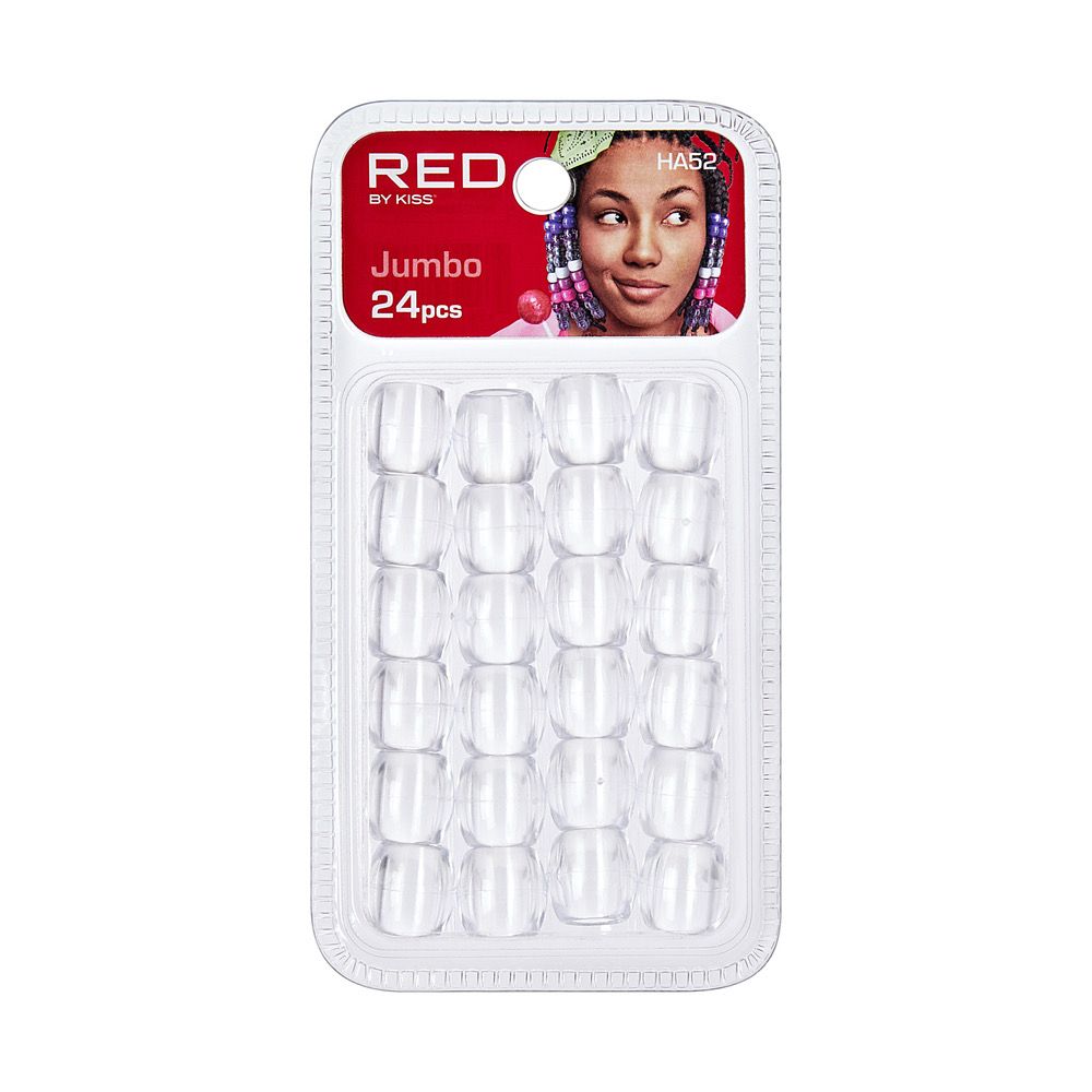 RED JUMBO HAIR BEADS 24pcs..