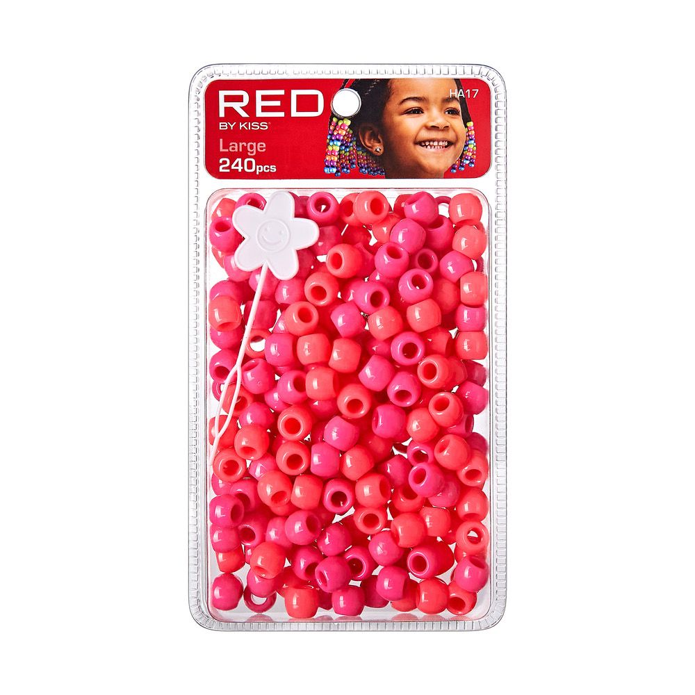 RED LARGE HAIR BEADS 240pcs,,