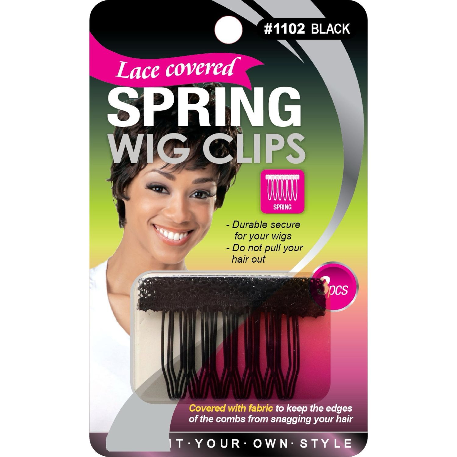 QFITT 12PCS SPRING WIG CLIPS W/ LACE