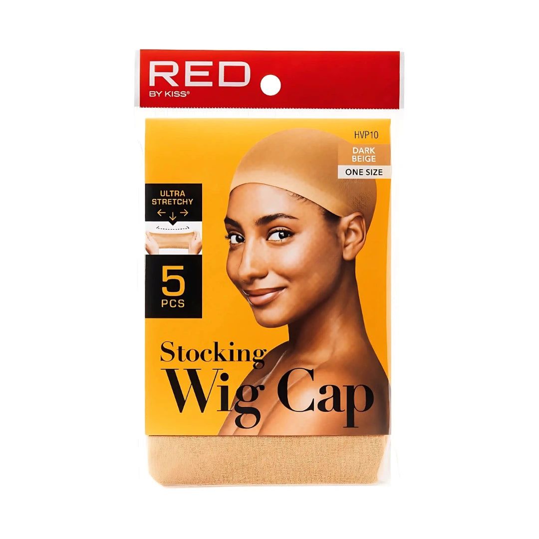 RED WIG CAP DARK BEIGE