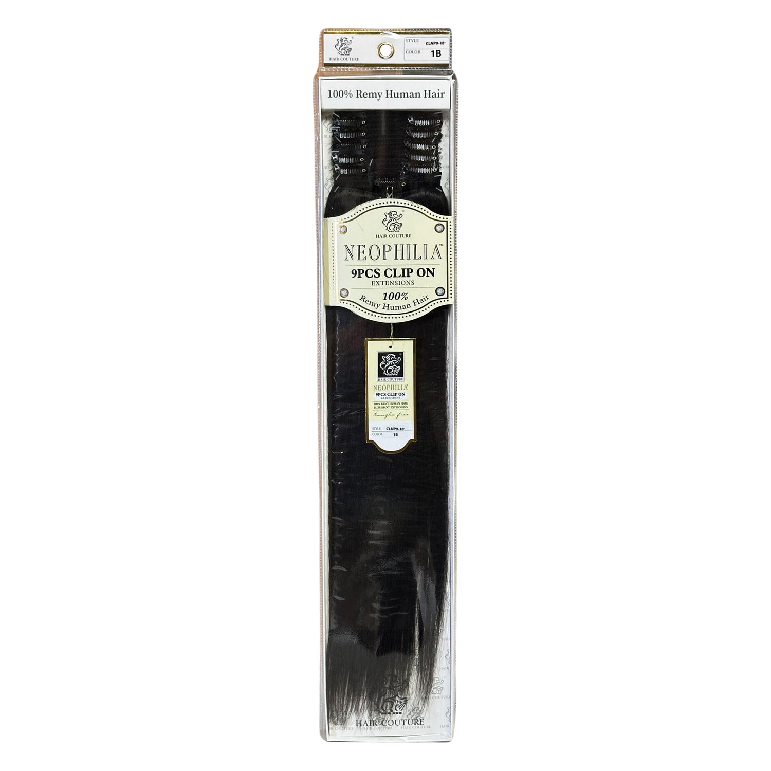 HAIR COUTURE NEOPHILIA 9PCS CLIP ON EXTENSIONS 18&quot; 1B
