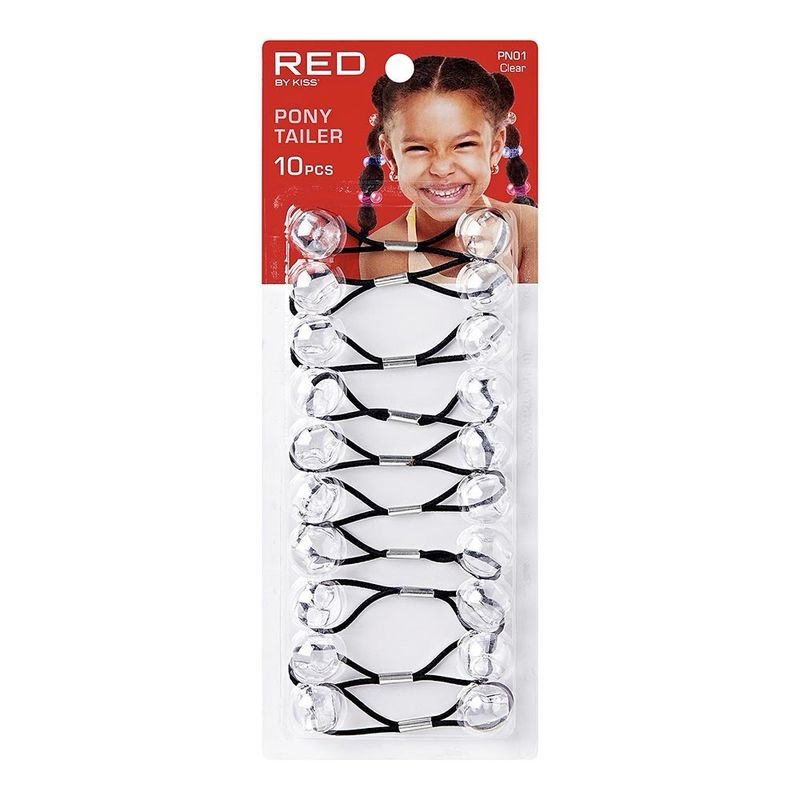 RED KIDS PONYTAILER  10pcs