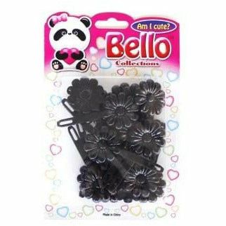 FLOWER BARRETTE BLACK