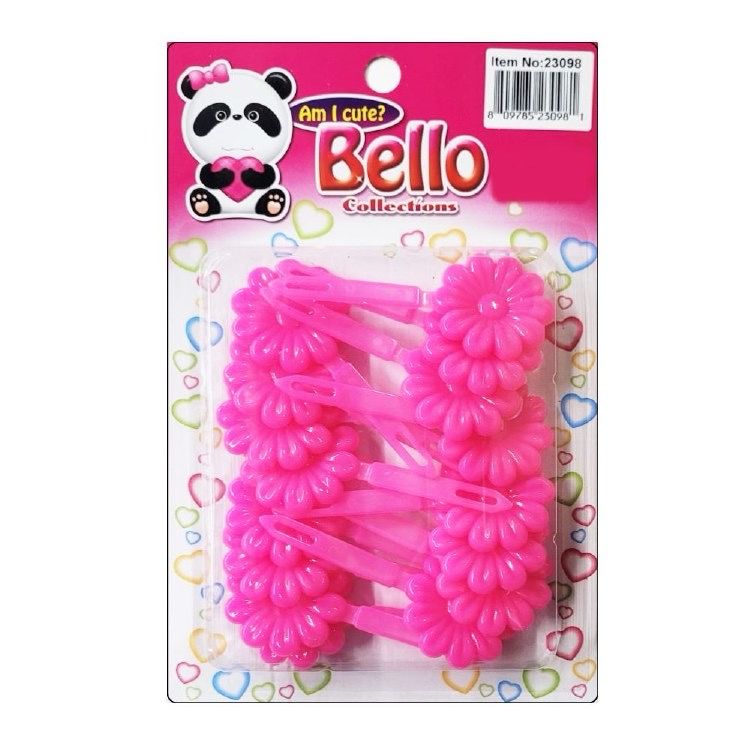 FLOWER BARRETTE HOT PINK