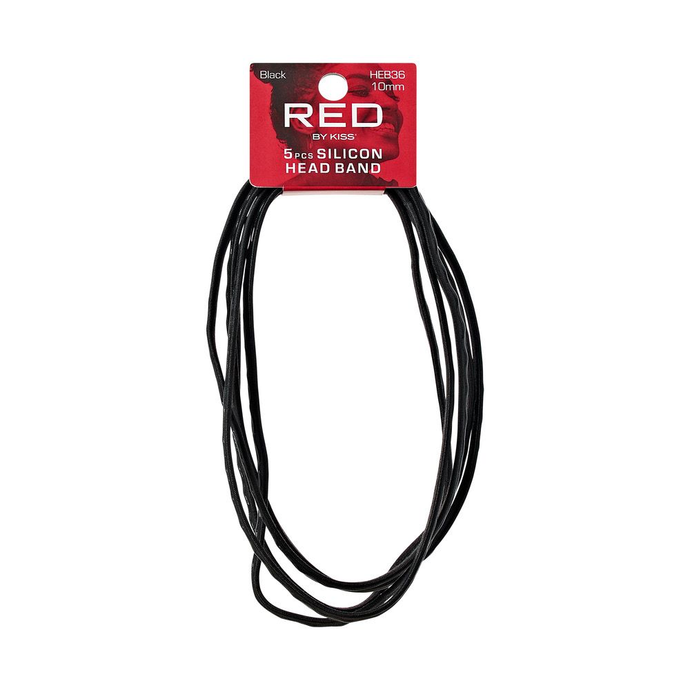 RED 10mm SILICON HEADBAND 5pcs