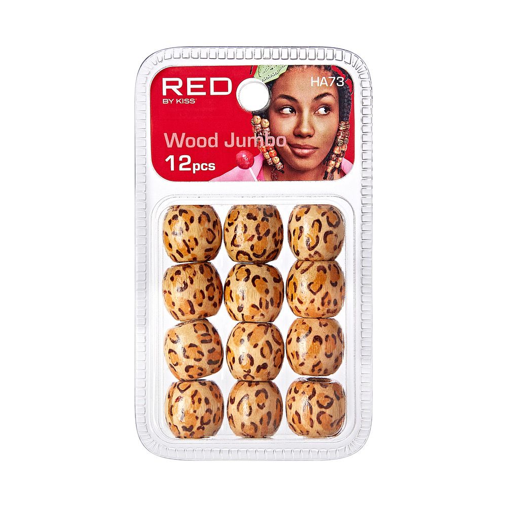 RED JUMBO WOOD BEADS 12pcs