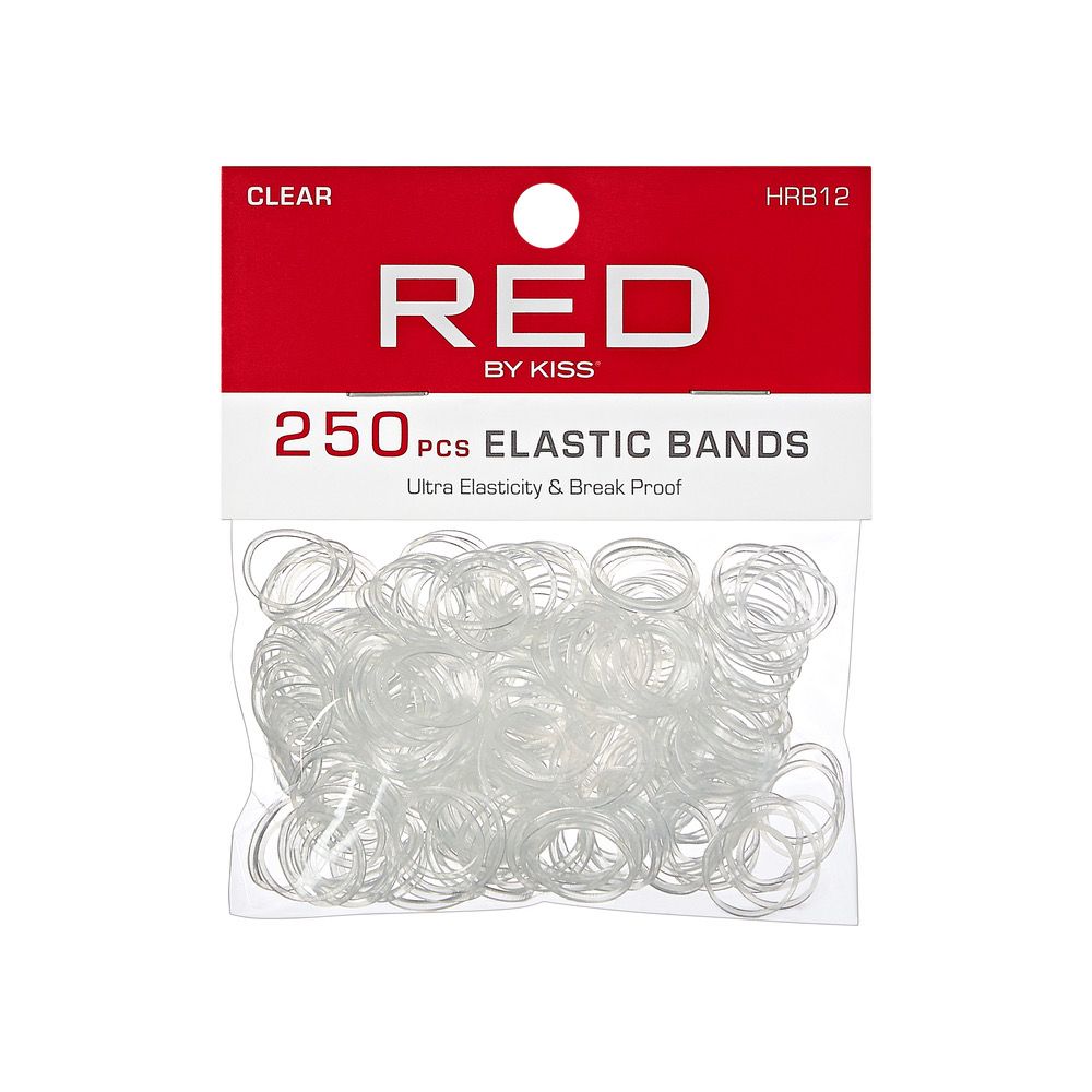 RED PLASTIC ELASTIC BAND CLEAR 250pcs