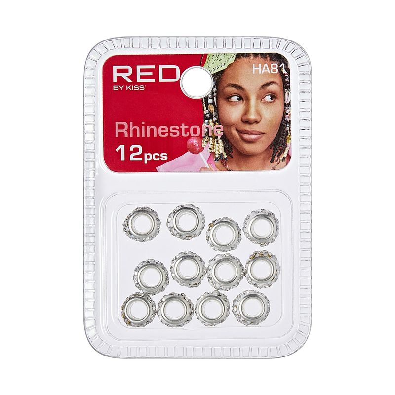 RED RHINESTONE HAIR BEAD