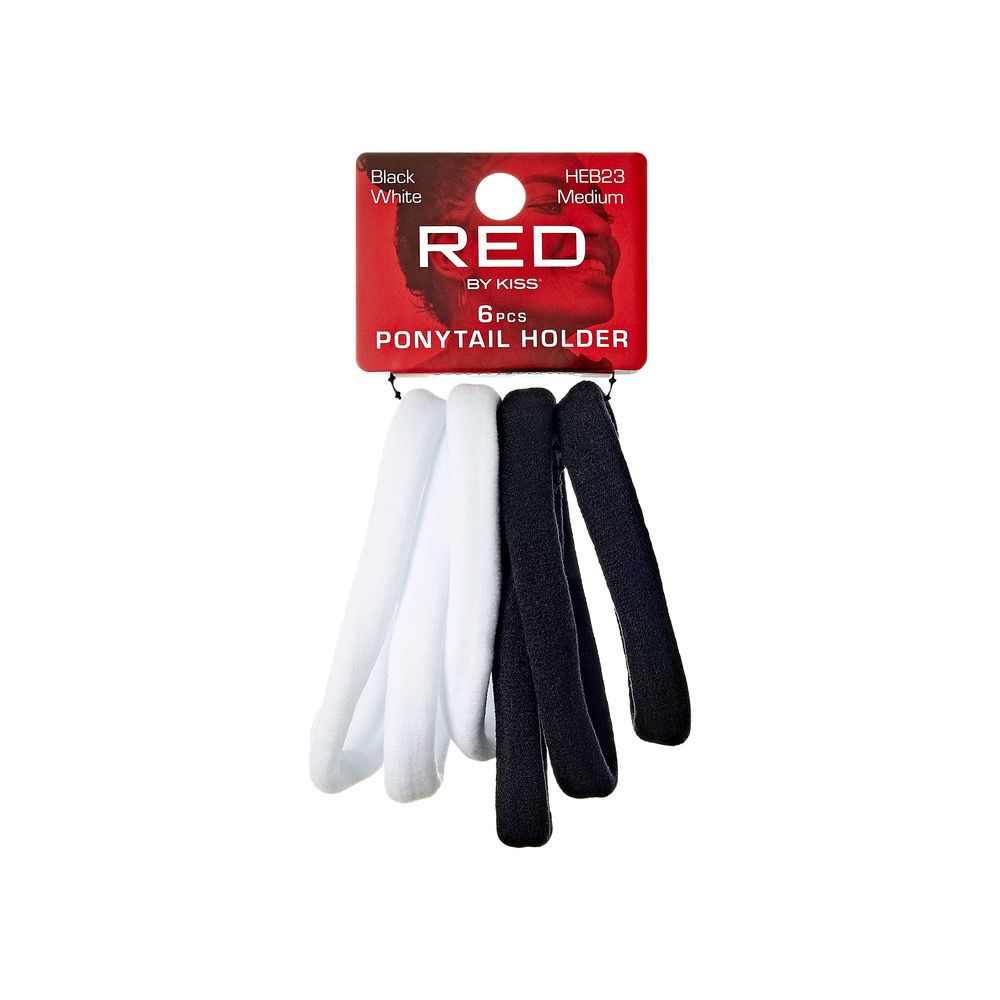 RED PONYTAIL HOLDER M 6pcs