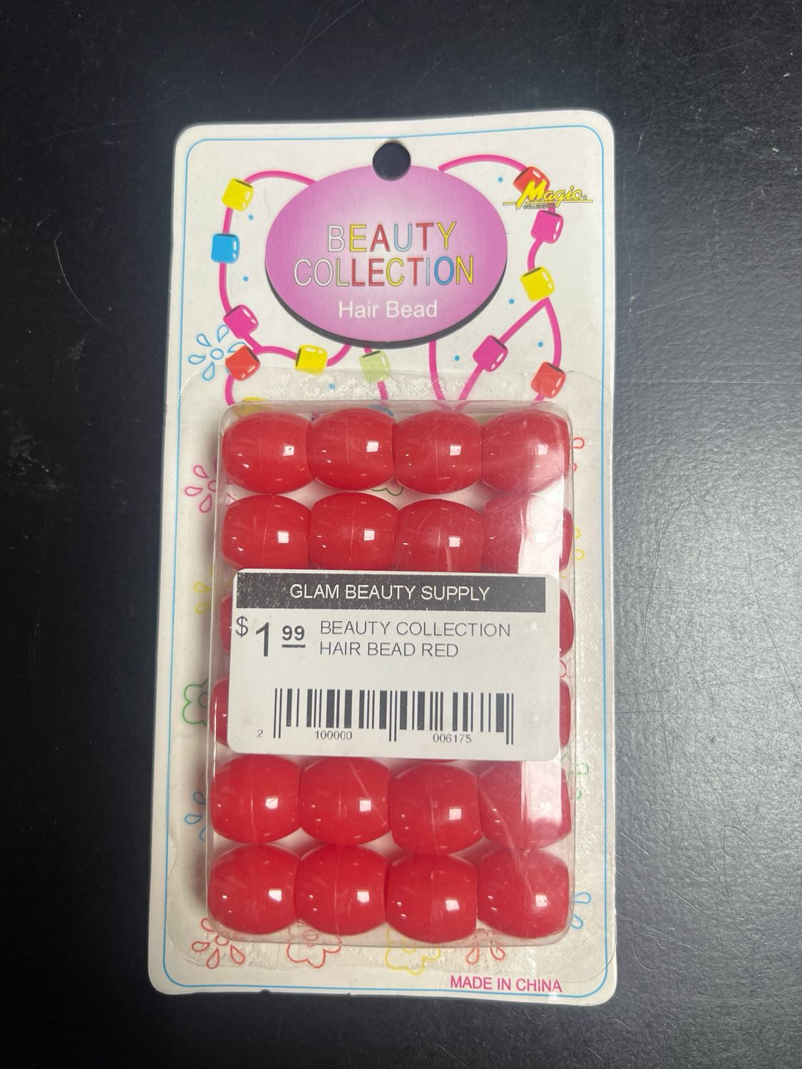 BEAUTY COLLECTION HAIR BEAD RED