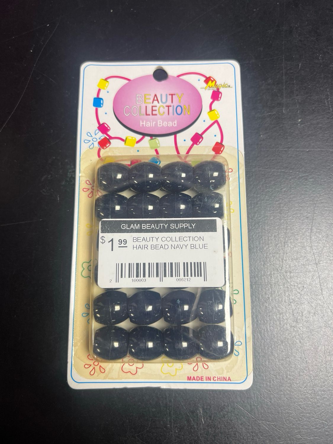BEAUTY COLLECTION HAIR BEAD NAVY BLUE