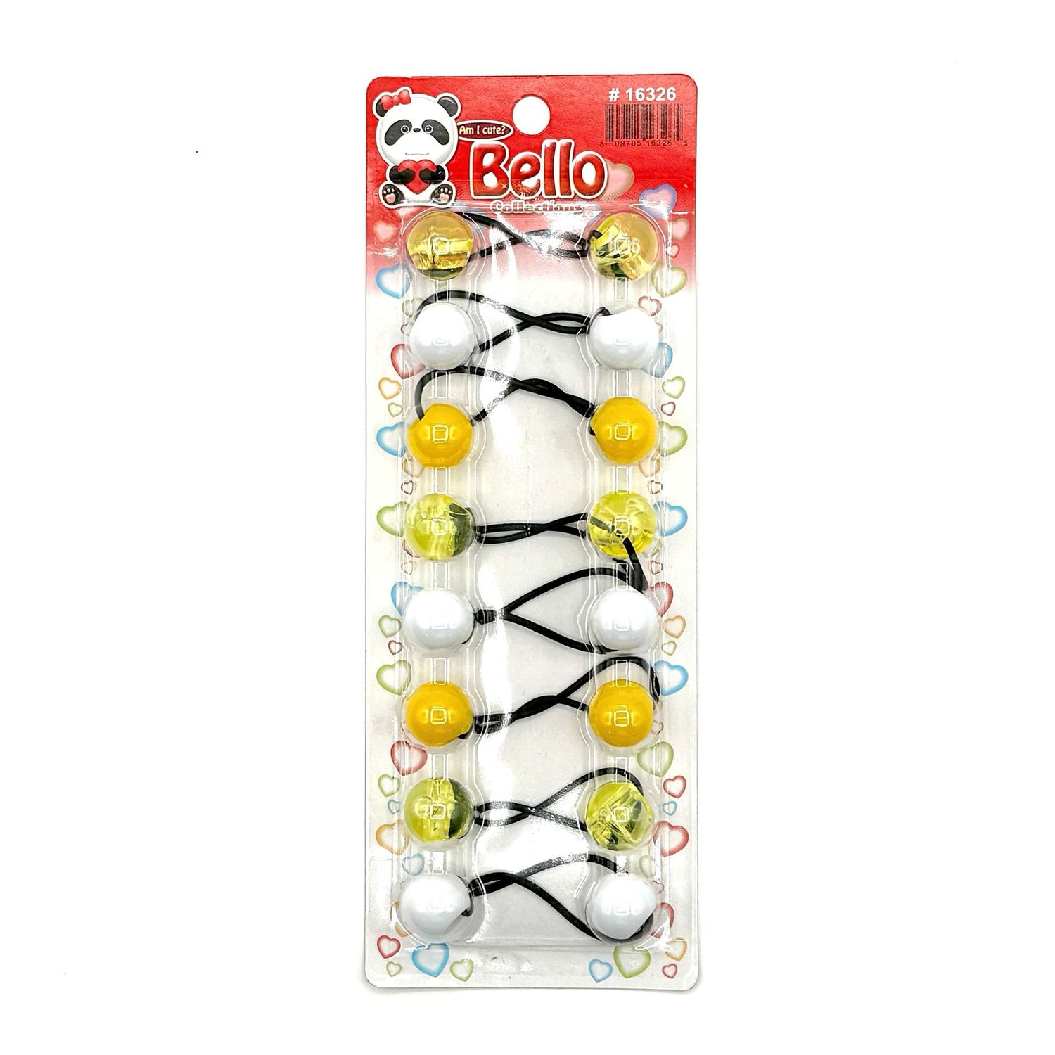 BELLO COLLECTIONS 8 BALL PONYTAIL HOLDERS #16326