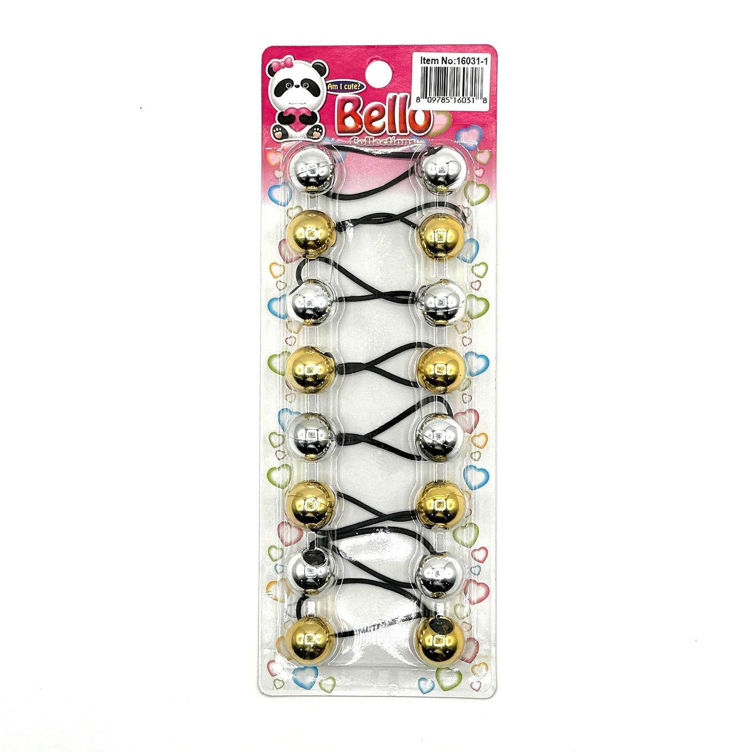 BELLO COLLECTIONS 8 BALL PONYTAIL HOLDERS #16031-1