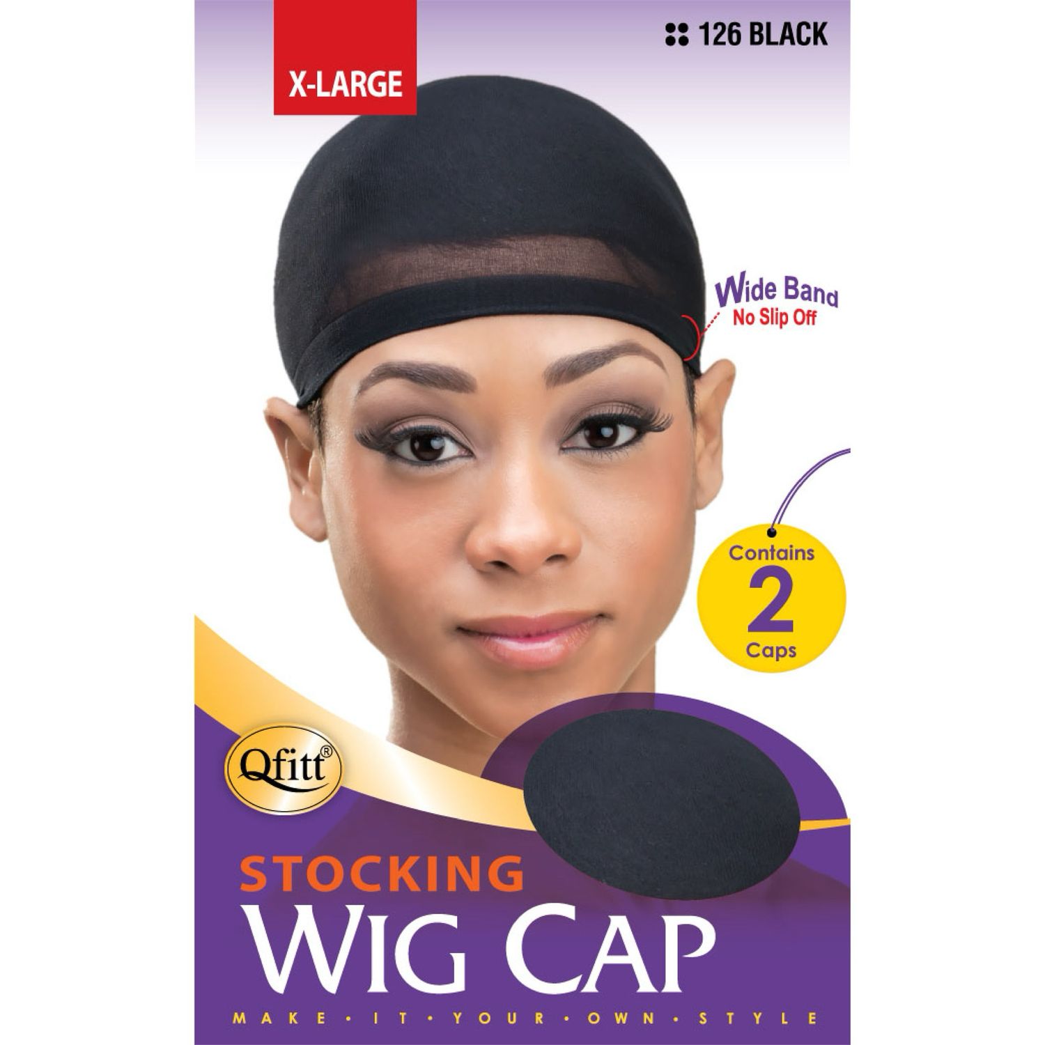 QFITT BLACK WIG CAP XL