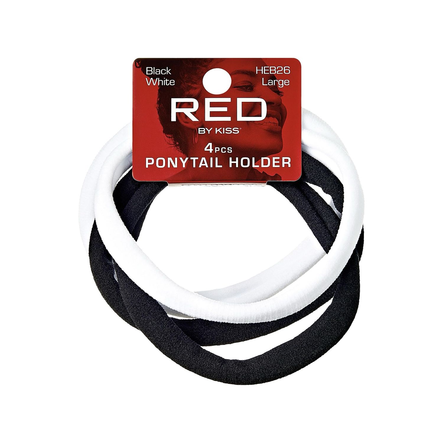 RED PONYTAIL HOLDER L 4pcs