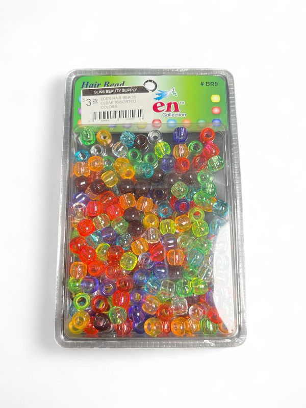 EDEN HAIR BEADS CLEAR ASSORTED COLORS