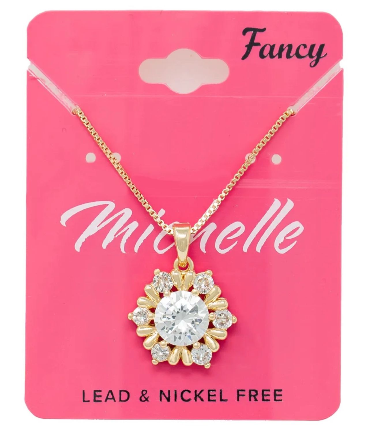MICHELLE GOLD CZ NECKLACE