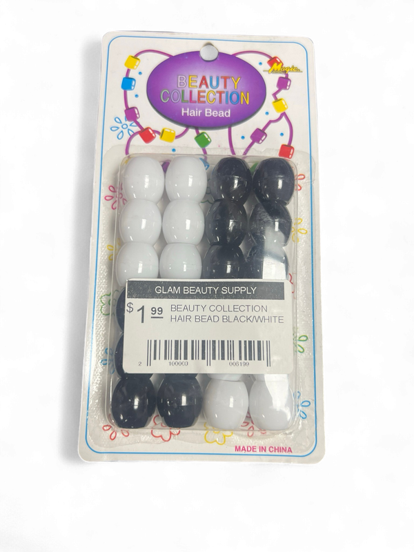 BEAUTY COLLECTION HAIR BEAD BLACK/WHITE