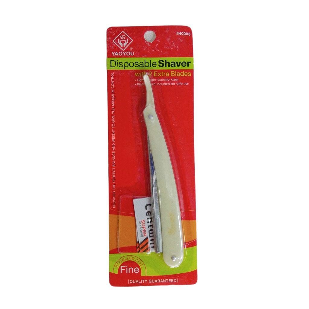 DISPOSABLE SHAVER WITH 2 EXTRA BLADES