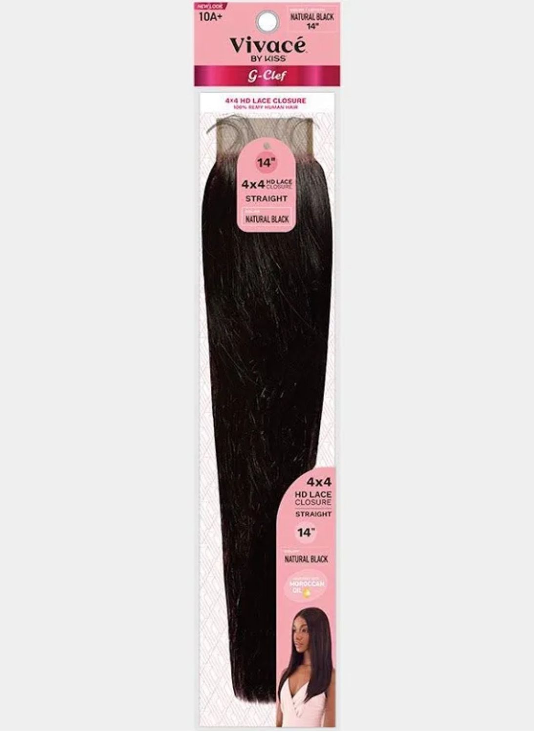 14&quot; G CLEF 4X4 CLOSURE STRAIGHT NATURAL (Brown)