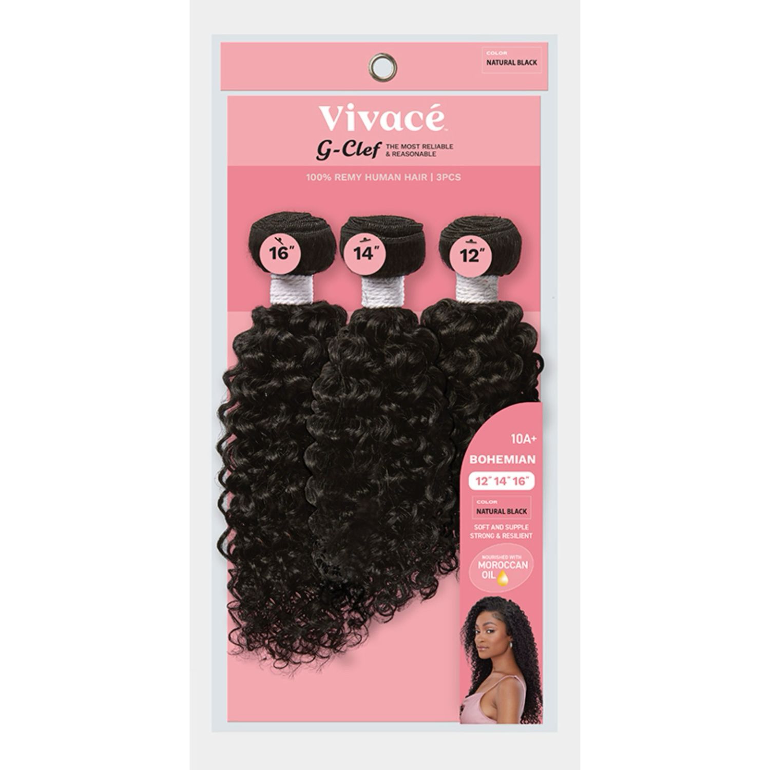 12&quot; 14&quot; 16&quot; G CLEF BOHEMIAN NATURAL BLACK