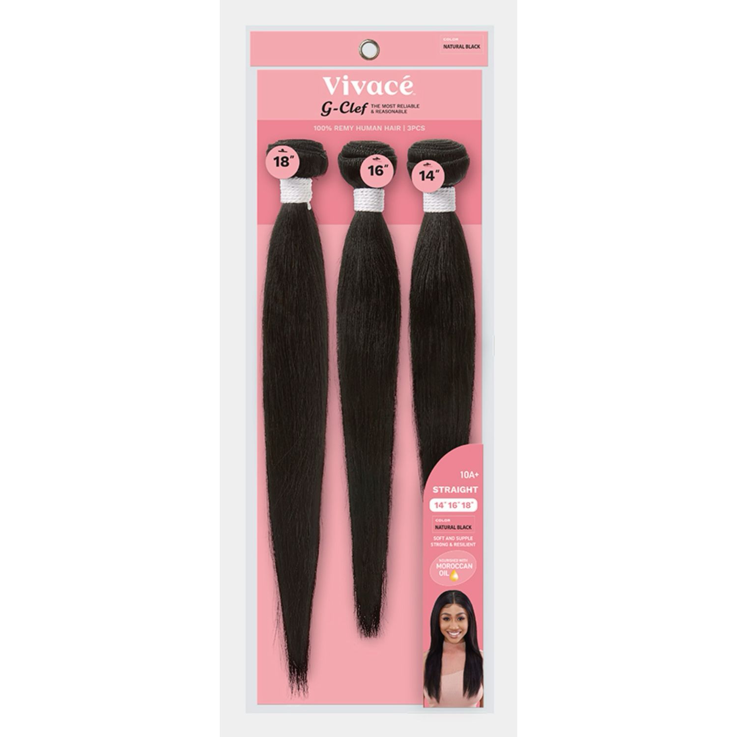 14&quot; 16&quot; 18&quot; G CLEF STRAIGHT NATURAL BLACK