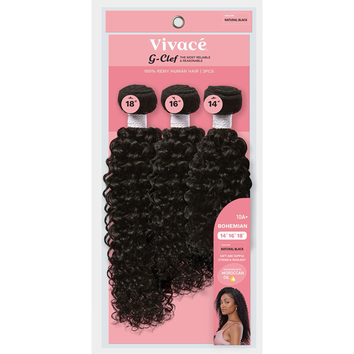 14&quot; 16&quot; 18&quot; G CLEF BOHEMIAN NATURAL BLACK