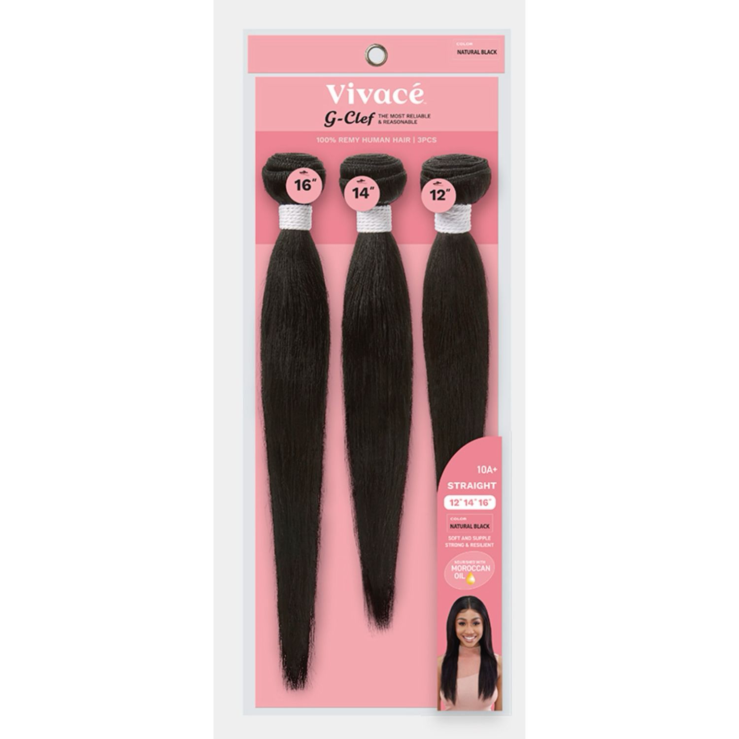 12&quot; 14&quot; 16&quot; G CLEF STRAIGHT NATURAL BLACK
