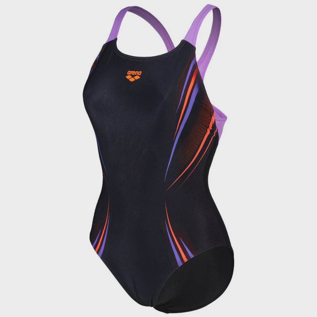 W Spikes Swimsuit Swim Pro Back b, Colour: 590 Black/Lavanda, Size: 34
