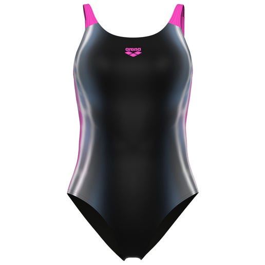 Women&#39;s Smile Swimsuit U back, Colour: 500 Black/Shocking Pink, Size: 40