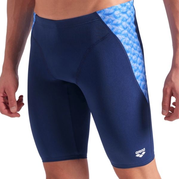 Mens Arena Monogram Swim Jammer, Colour: 750 Navy-Blue Multi, Size: 28