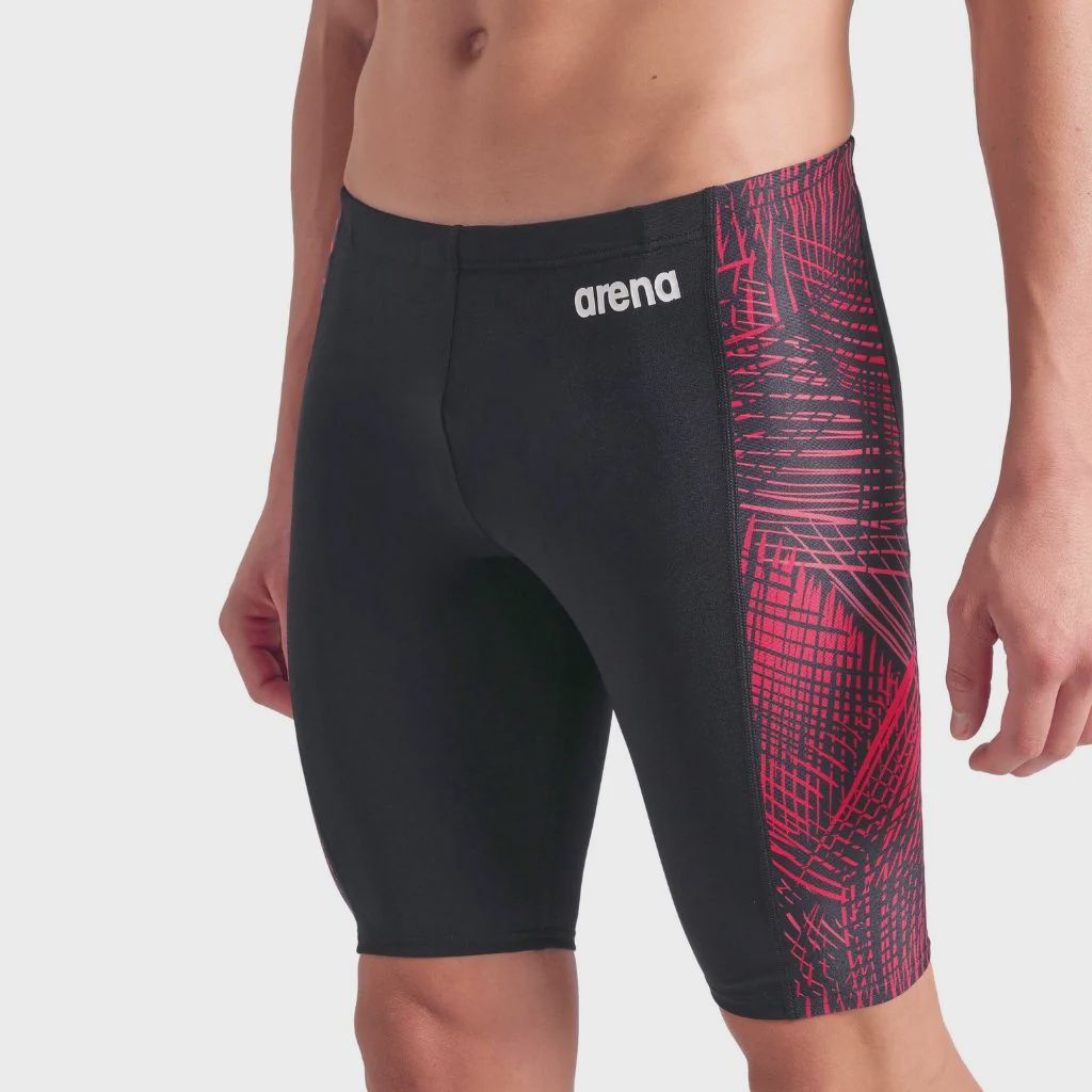 M Team Energy Swim Jammer, Colour: 400 Black-Team Red, Size: 32