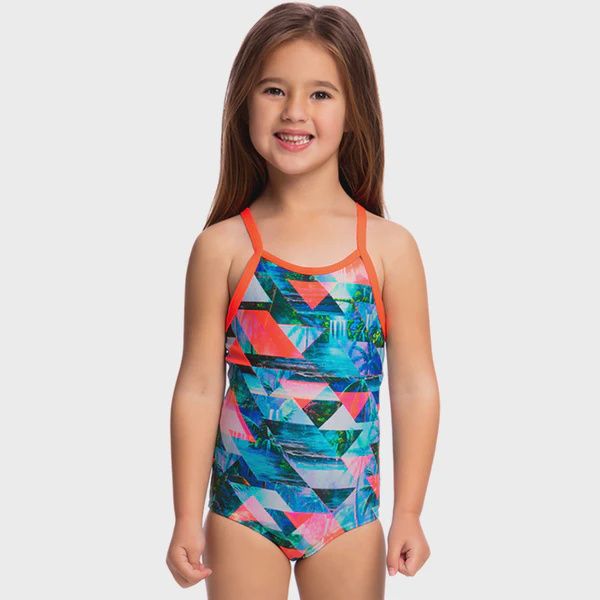 Diamond Back One Piece (Toddler), Colour: Split Scene, Size: Girls 5