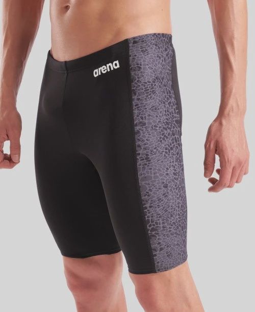 Men&#39;s Arena Snakeskin Swim Jammer, Colour: 500 Black-Team Black, Size: 28