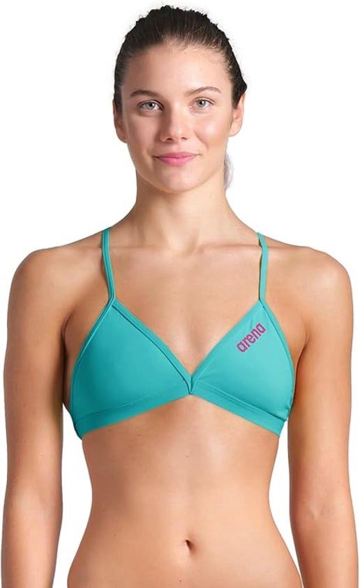 Women's Swim Top Tie Back Solid, Colour: 890 Water-Shocking Pink, Size: 28