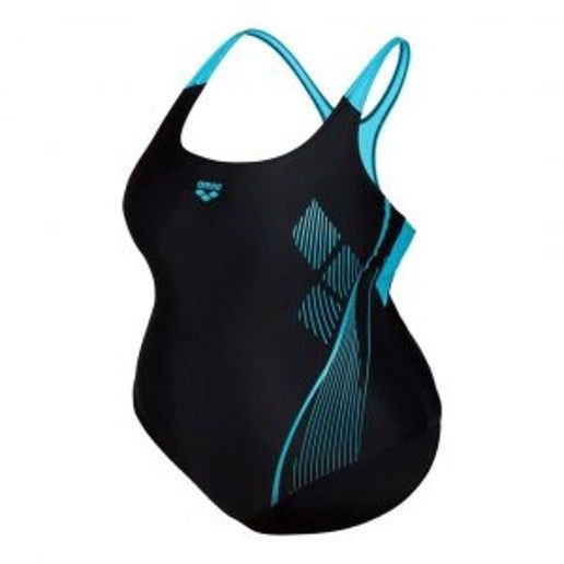 Arena W Swimsuit Swim Pro Back Graphic plus, Colour: 580 Black-Martinica, Size: 16W-18W