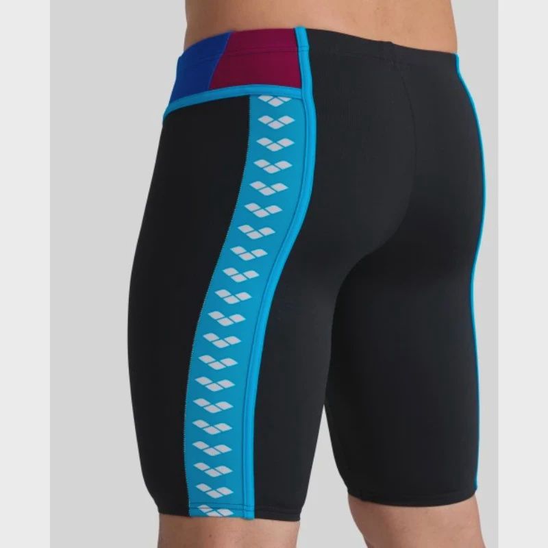 Arena M Icons Swim Jammer Panel, Colour: 584 Black-Neon Blue-Red Fandan, Size: 30