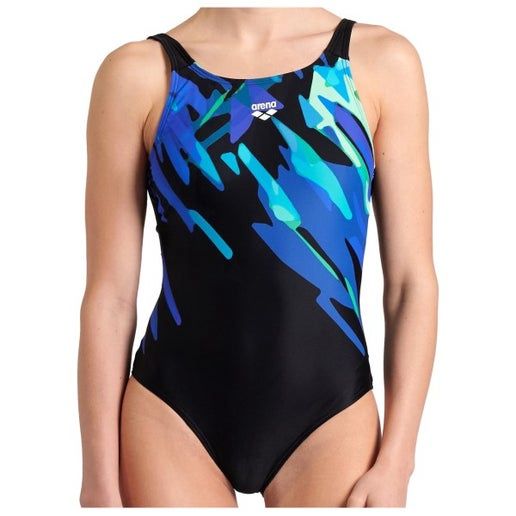 Arena Women's Talea Swimsuit U back, Colour: 550 Black/Multi, Size: 38