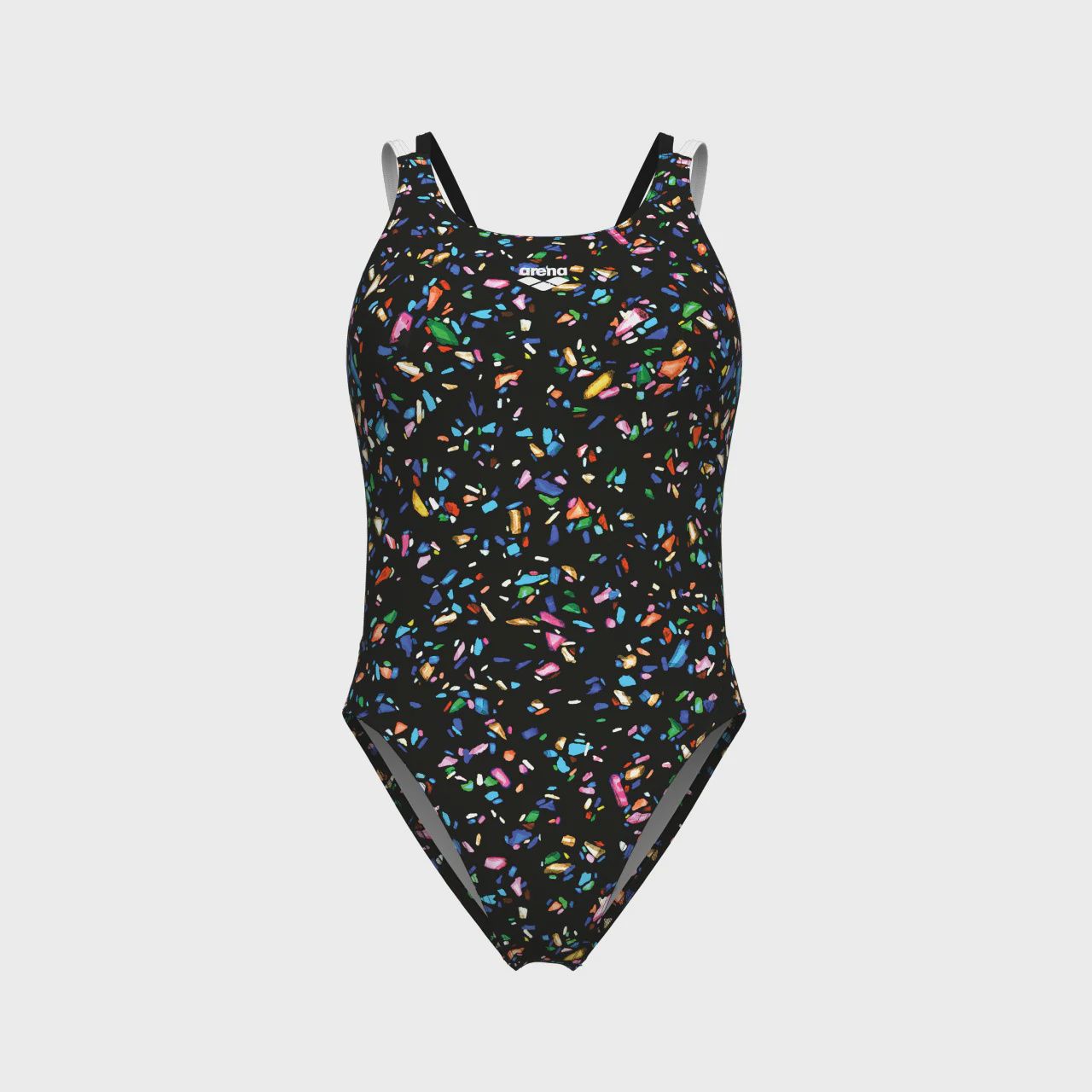 Arena Women's Confetti Swimsuit Swim Tech Multi, Colour: 551 Black Multi-Black-White, Size: 32