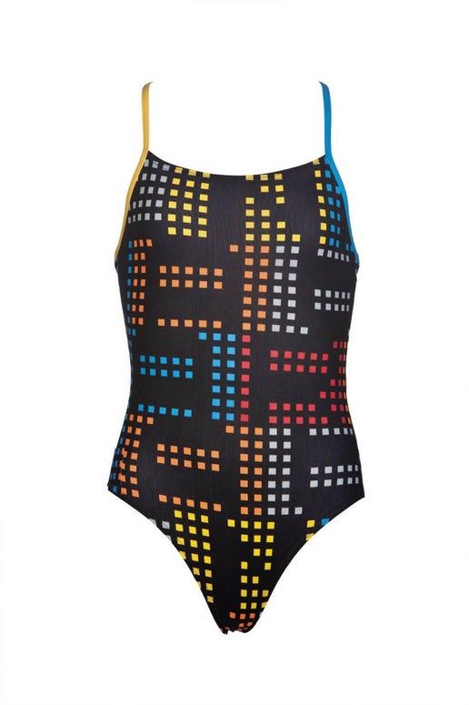 Arena G Neon Jr One piece, Colour: 508 Black/turquoise/lily yellow, Size: 26Jr
