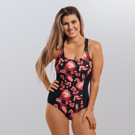 Funkita Ruched One Piece, Colour: Acacia Rose, Size: Ladies 10