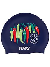 Funky Trunks Silicone Swim Cap, Colour: Chilli Boss