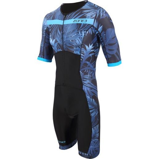 Zone3 Men's Activate+ Tropical Palm Short Sleeve Trisuit, Size: Large