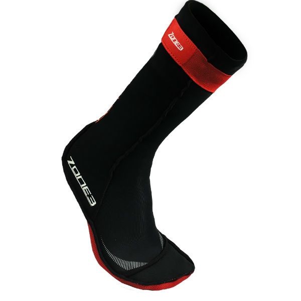 Zone3 Neoprene Swim Socks, Colour: Black/Red, Size: XSmall
