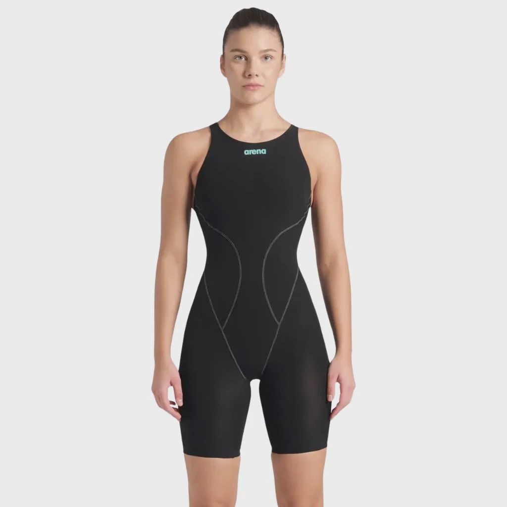 Arena Powerskin Impulso OB, Colour: 100 Black-Teal, Size: 32